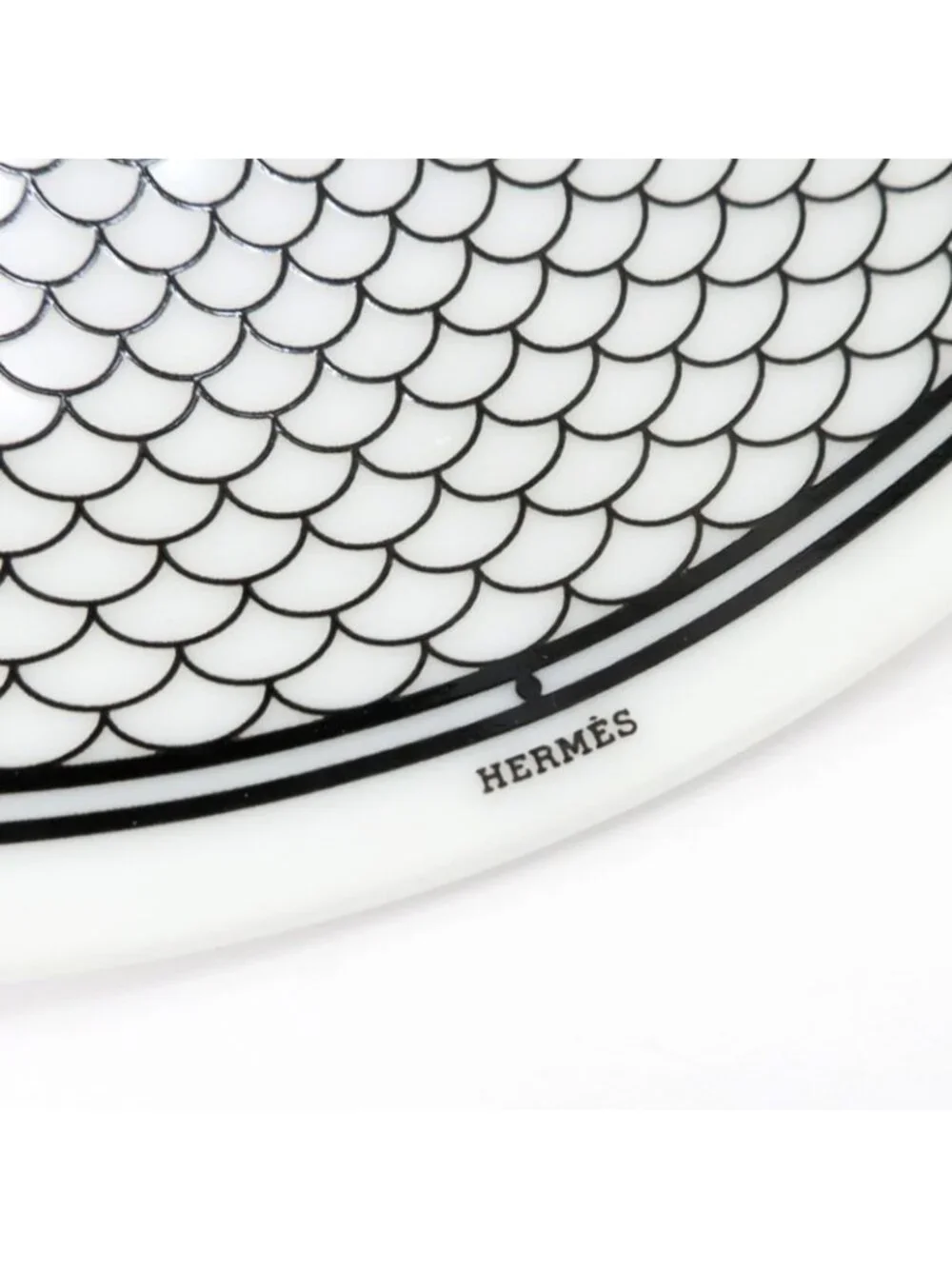Hermes Panplate H DECO Set Of 2 White Black Plate Pair Pottery Accessori